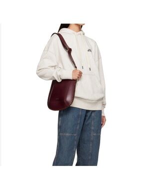 Isabel Marant Burgundy Leather Saddle Messenger Bag